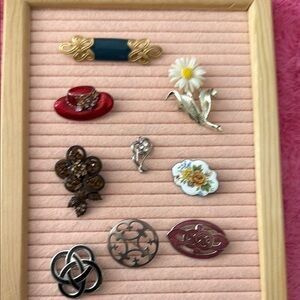 Vintage Gold and Blue Brooch Collection